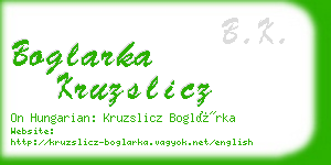 boglarka kruzslicz business card